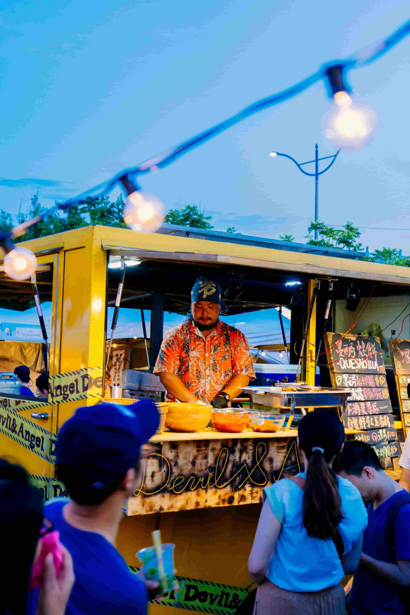 Image of food truck serving guests
